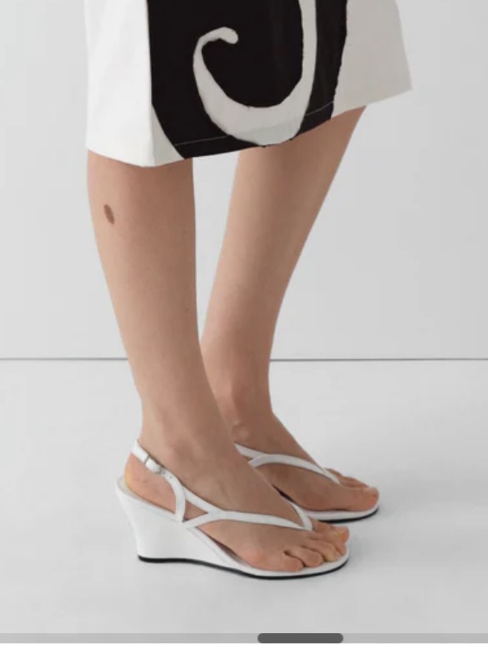 Gimaguas white leather wedge sandals heels